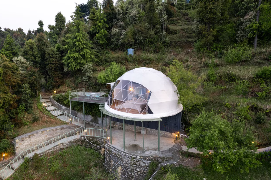 View of Invest in tourism potential plot with Dome setup in Almora, Uttarakhand – Guaranteed Rental Returns